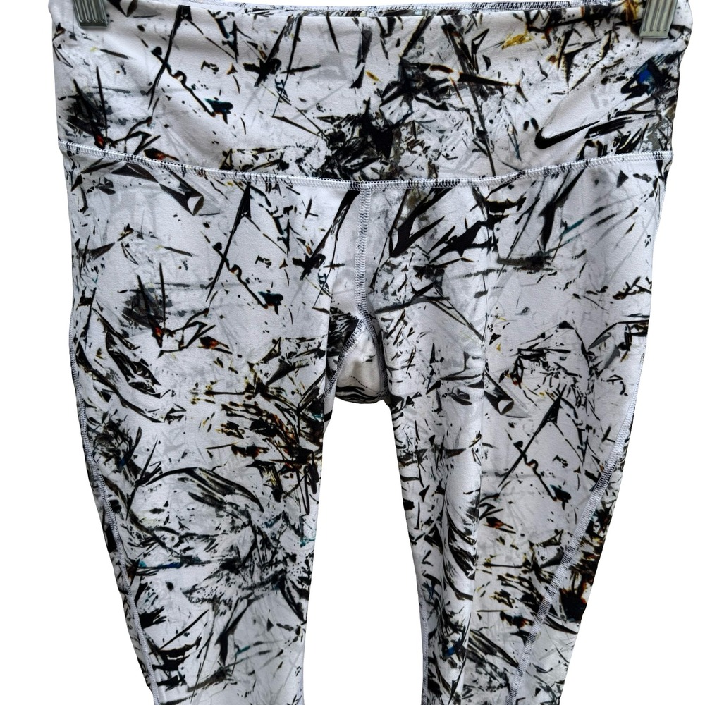 Nike Dri-FIT Abstract Splatter Print Capri Leggings Gymwear Sporty Yoga Womens S - Picture 4 of 11